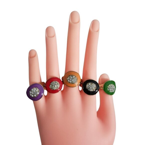 ❤️Your choice of Enamel  Crystal Rings Size 8.75 ❤️ - Picture 6 of 14